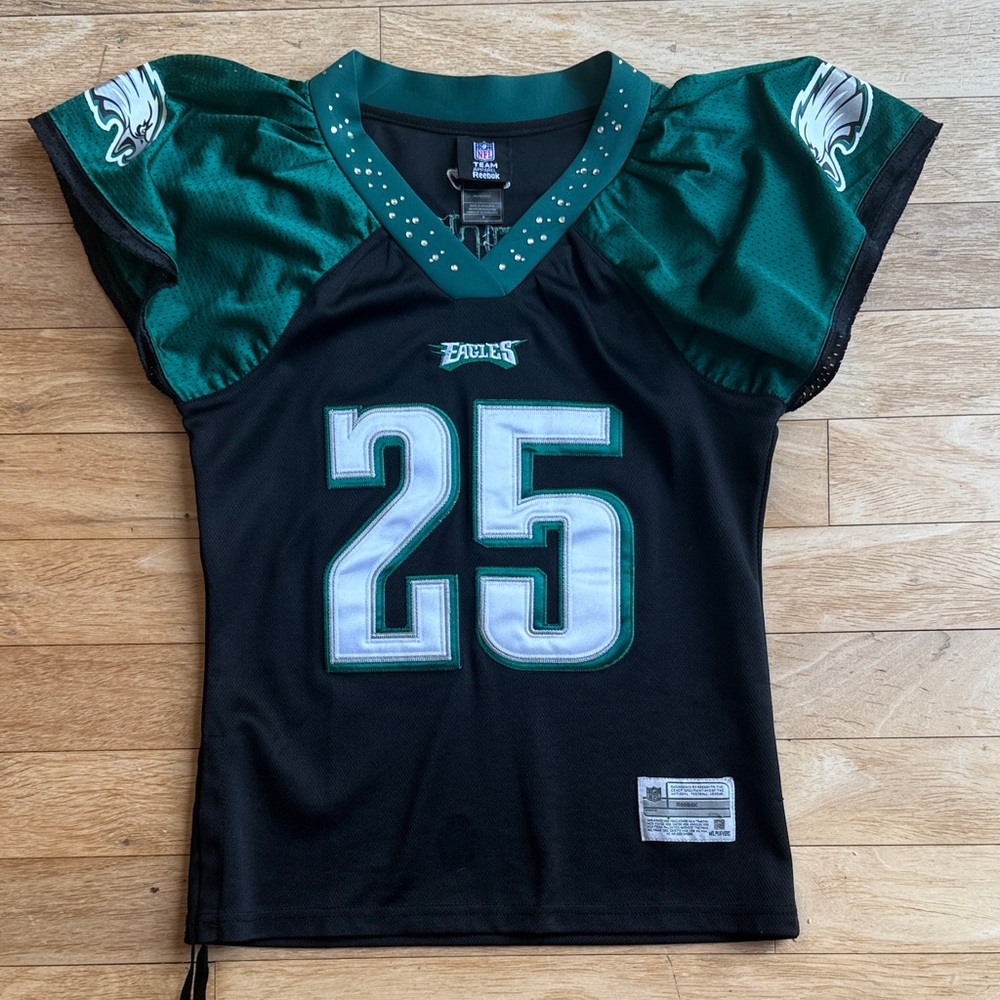 Eagles Women's Black and Green Sports Jersey